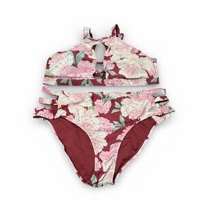 Blu C women’s Floral  Swim Set size 1X